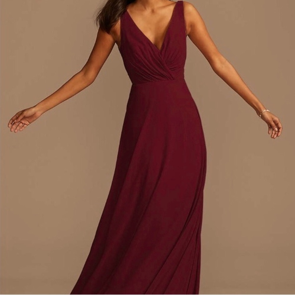 NWOT Burgundy David’s Bridal Maxi Dress
